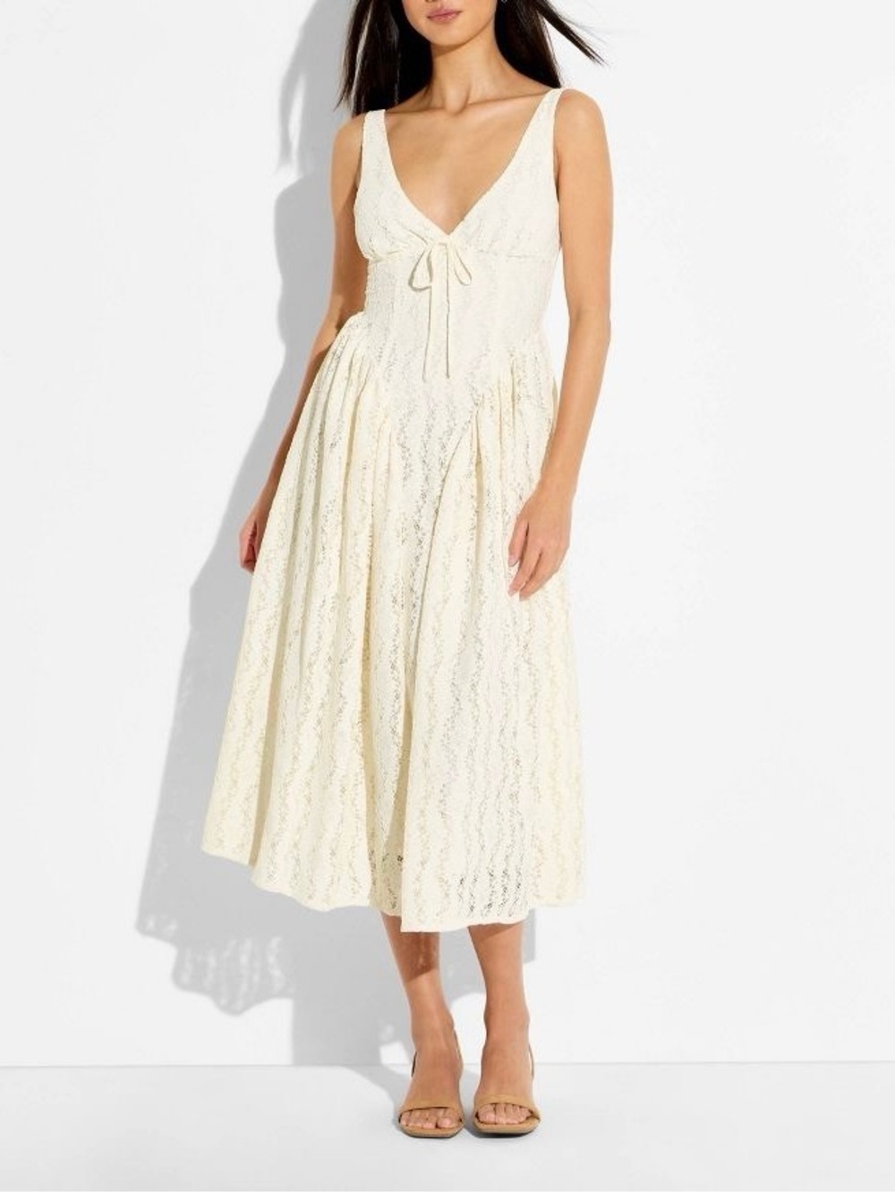 Wild Fable Midi Lace Basque Empire Waist Dress - NWT